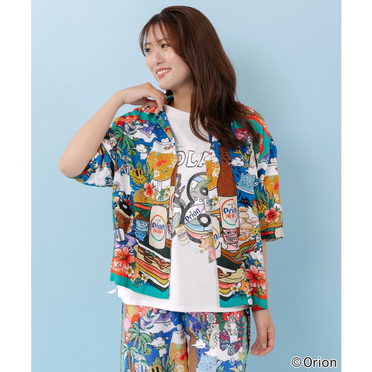 ScoLar orion×ScoLar スカーフ柄シャツ トップス