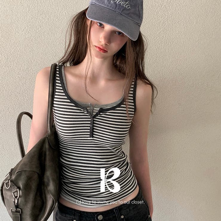 BEIDELLI ベト ヘンリーネックレイヤードキャミソール DS26157 トップス