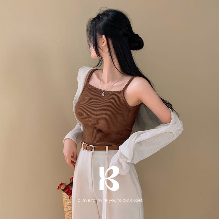 BEIDELLI カステラリブニットキャミソール ts1281 トップス