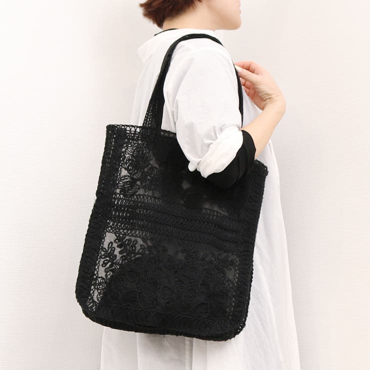 UNBILLION カシュカシュ cachecache / レース縦型トートバッグ バッグ・鞄