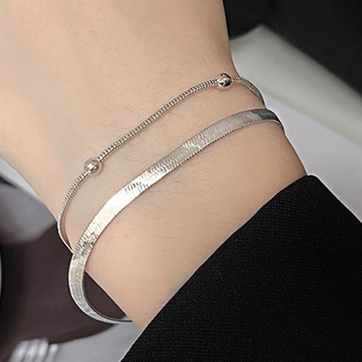 インナーショップDiamondHearts 2連チェーンブレスレット アクセサリー