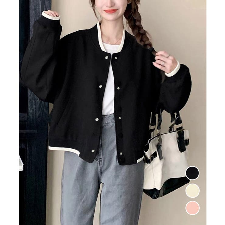 【20％OFFクーポン！12/5(金)限定！】Miniministore ライトクロップドブルゾンレディース韓国風 アウター(コート・ジャケットなど)