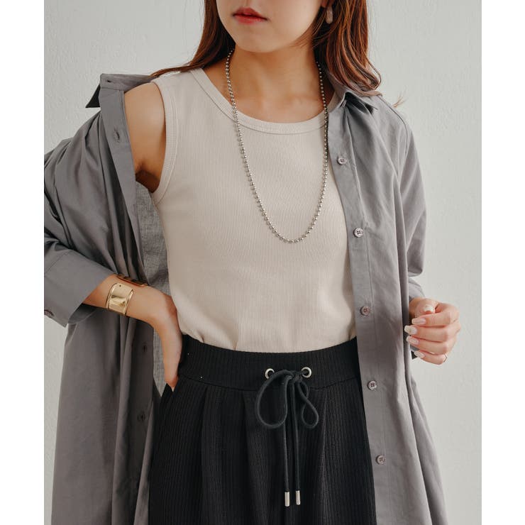 【10％OFFクーポン！7/26(日)1:59まで】NICE CLAUP / OLIVE des OLIVE OUTLET バックオープンノースリーブ トップス