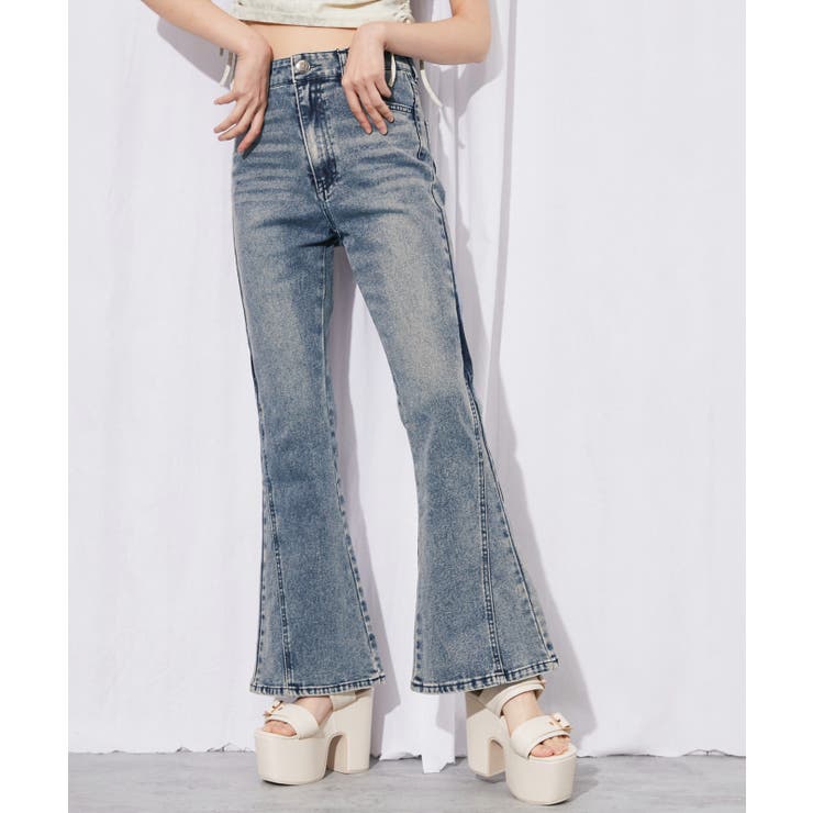 GORGE "Leg-flattering panel-paneled flare" denim pants/jeans / Y2K / All seasons / 2 colors available