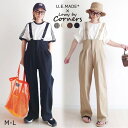 【5/15限定 15%OFFクーポン】CORNERS CORNERS by yui ハイウエストツイルサロペット オーバーオール オールインワン スラックス ...
