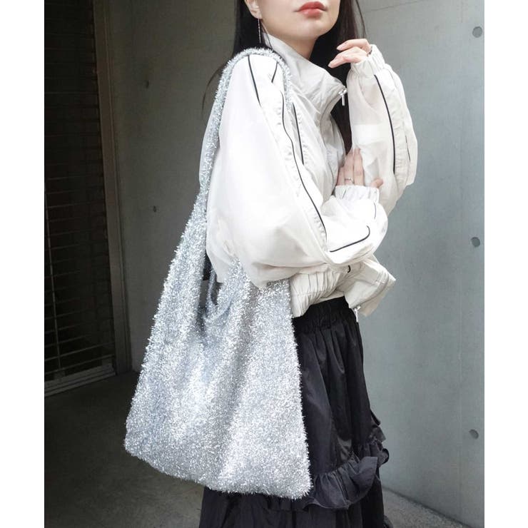 【10％OFFクーポン！3/26(木)1:59まで】CORNERS ラメニットトートバッグ バッグ・鞄