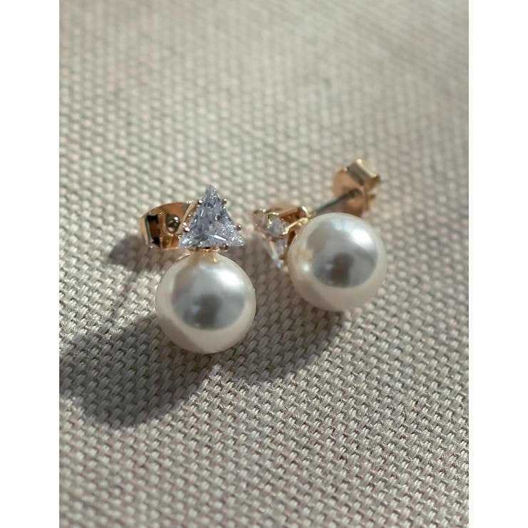 Re:EDIT [2025SS COLLECTION][MEISM by Re:EDIT]フェイクパール×トライアングルモチーフピアス アクセサリー shoplistselect-10356996 SHOPLIST サンプル画像2