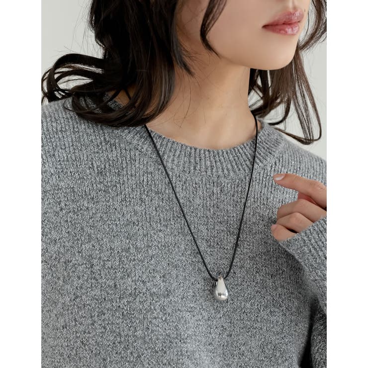Re:EDIT ドロップモチーフフェイクレザーネックレス アクセサリー shoplistselect-10456181 SHOPLIST サンプル画像2