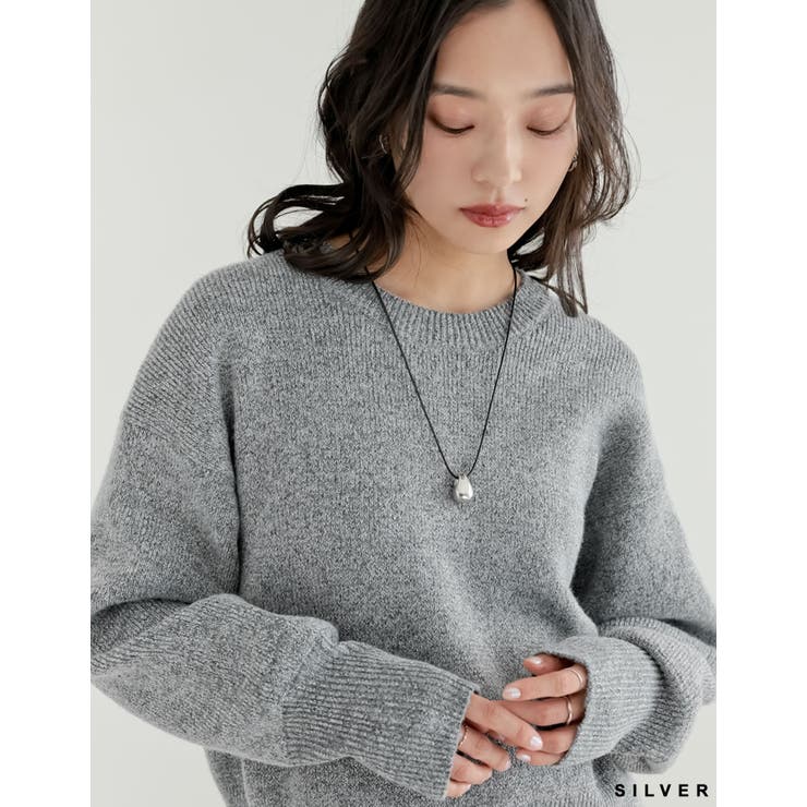 Re:EDIT ドロップモチーフフェイクレザーネックレス アクセサリー shoplistselect-10456181 SHOPLIST サンプル画像3