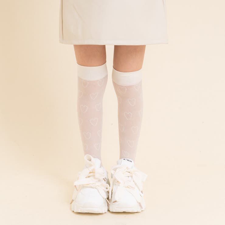 URBAN CHERRY シースルーハートデザインニーハイソックス2足セット インナー・下着