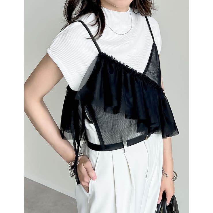 Re:EDIT チュールフリルアシンメトリービスチェ トップス shoplistselect-10532665 SHOPLIST サンプル画像3