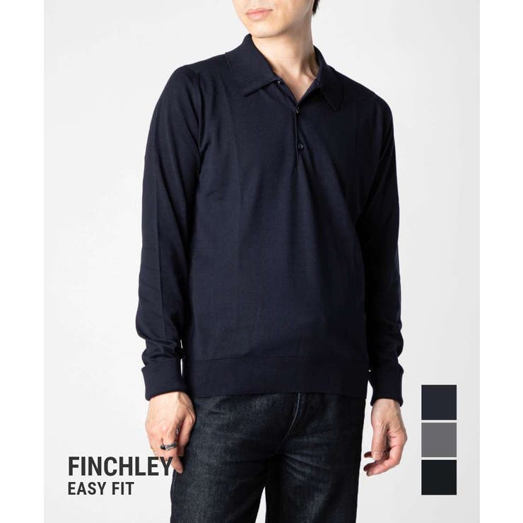 【10％OFFクーポン！7/26(日)1:59まで】U-STREAM ジョンスメドレー JOHN SMEDLEY FINCHLEY フィンチリー EASY FIT 30G イージー フィット ポロシャツ ニット 長袖 メンズ トップス トップス