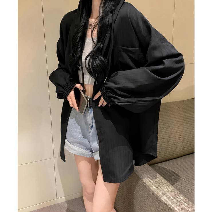 SUNSHINE CLOSET 楊柳シャツ薄手 UV対策ロングパーカー レディースおしゃれ羽織り春夏 プリーツトップス ゆるライトアウターラッシュガード トップス shoplistselect-10533813 SHOPLIST パッケージ画像