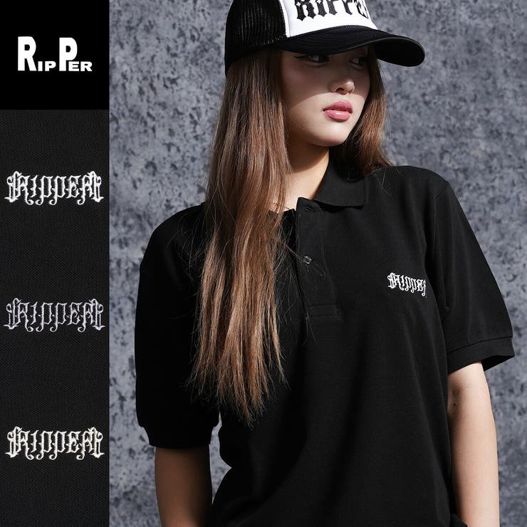 【10％OFFクーポン！7/26(日)1:59まで】ONE 4 PREMIUM RIPPER ポロシャツ クロップド丈 短丈 レディース メンズ リッパー クラシック クロップド ポロ 半袖 ワンポイント 刺繍 ボックスシルエット コットン 綿100%