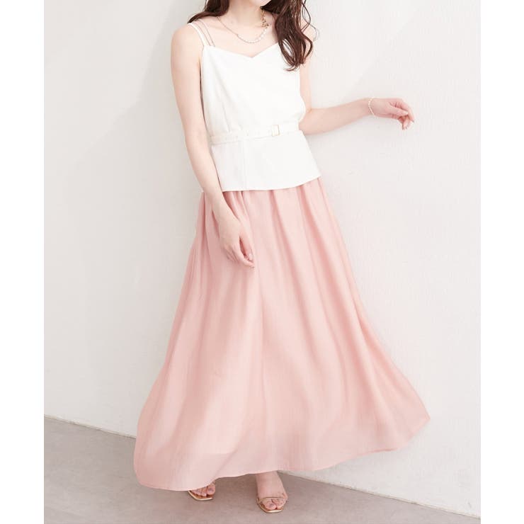 【10％OFFクーポン！9/11(金)1:59まで】NICE CLAUP / OLIVE des OLIVE　OUTLET 【natural couture】カシュクールドッキングキャミワンピース ワンピース・ドレス