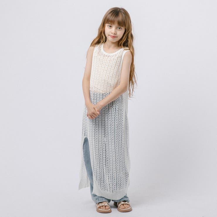 URBAN CHERRY サイドスリットメッシュノースリーブワンピース ワンピース・ドレス