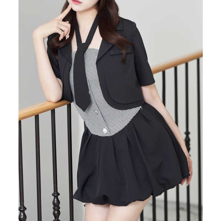 NICE CLAUP / OLIVE des OLIVE　OUTLET 【Belle Charme】ベアトップワンピース&タイセット ワンピース・ドレス