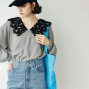 【8/10限定 20%OFFクーポン】GeeRA レース衿付ニット トップス