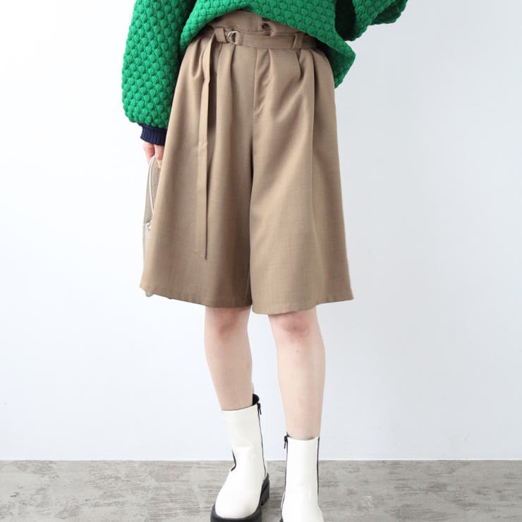 【10％OFFクーポン！3/26(木)1:59まで】GeeRA ベルト付ショートパンツ【セットアップ対応】 パンツ・ズボン