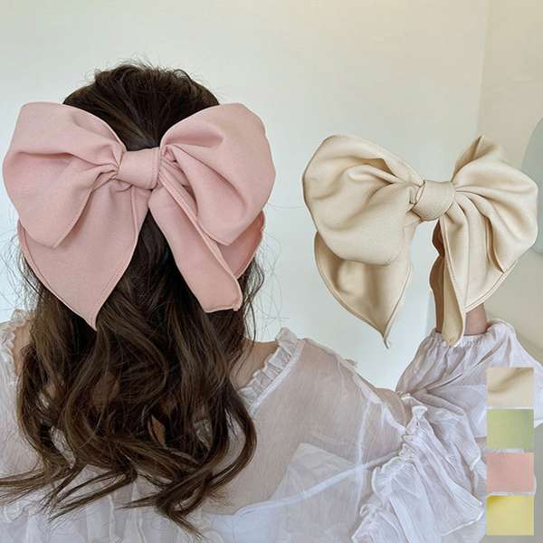 【11日23時まで1,746円】送料無料 おしゃれ ヘアアクセサリー レディース プチプラ まとめ髪 大人かわいい ヘアアレンジ 大きめ 髪飾り リボンクリップ ヘアアクセ 韓国風 リボンバレッタ簡単 蝶結び クリップ