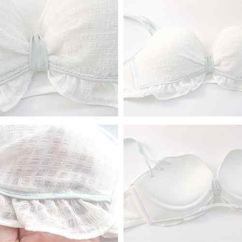 【クーポン利用で2,767円】送料無料 ブラジャーショーツセット ノンワイヤー 盛れる 下着 2点セット フリル インナー 上下セット 盛れる 美胸 インナー 下着 ノンワイヤー