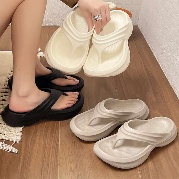 送料無料 おしゃれビーチサンダル 軽量EVAサンダルプラットフォーム 歩きやすいサマーサンダル シンプル リゾートくつ カジュアル 韓国..