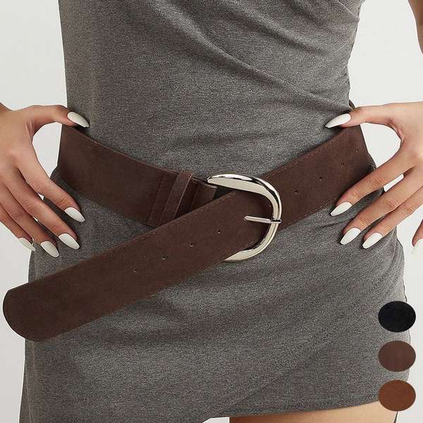 送料無料 レディース ワイドベルト オシャレ 太ベルト エレガント スエードベルト フェミニン ワンピースベルト シンプル 韓国風 ベルトフリーサイズ スカートベルト Y2Kファッション