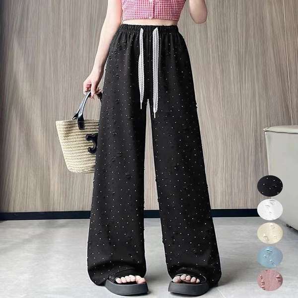 送料無料 きれいめイージーパンツロング丈 薄手クラッシュパンツレディース春 涼しいモップパンツ大人可愛い 体型カバーパンツおしゃれ 薄手パンツ美脚脚長 マキシパンツ細見え ウエストゴムパンツ