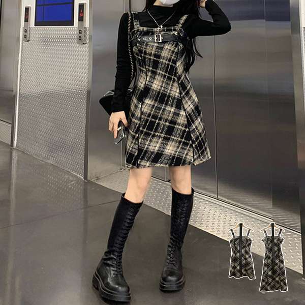 送料無料 キャミソールワンピース 細見えミニ丈ワンピ春秋冬レイヤード サロペットワンピ レトロジャンパースカート 着やせジャンスカ クラシカル ワンピ 韓国風 ストリート セクシーワンピ短丈