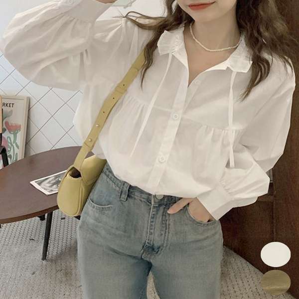 送料無料大人可愛いボリューム袖シャ...