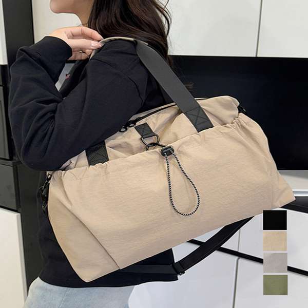 送料無料 ナイロン A4収納可 ジムバッグ ユニセックス ショルダーバッグ カジュアル トートバッグ 機内持ち込み 修学旅行かばん 軽量トラベルバッグ 大きめハンドバッグ キャリーオンバッグ