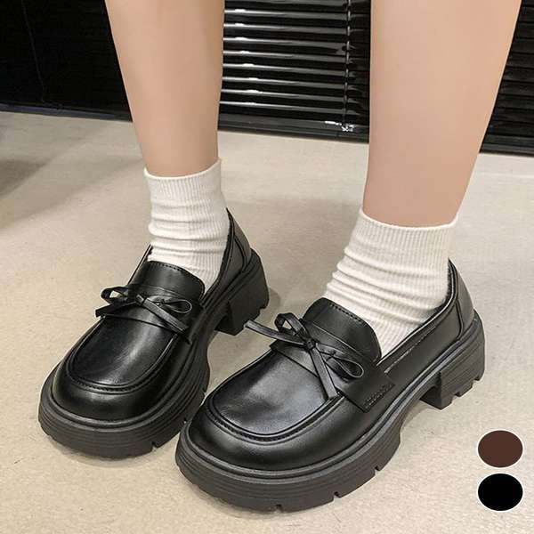 【11日23時まで3,790円】送料無料 厚底 チャンキーヒール ボリュームソール 美脚 通学 歩きやすい お洒落 カジュアル 大人可愛い クラシック オルチャン 走れるパンプス 学院風シューズ メイド靴 お嬢様