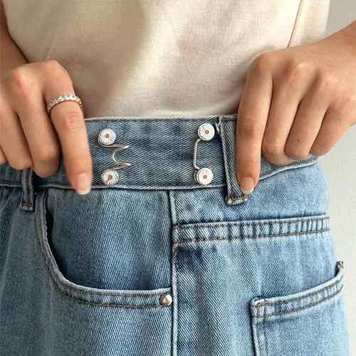 送料無料 ウエスト調整用バックル レディース 大人メタルボタン 便利 流行 取り付け簡単 セルフサイズお直し ベルト不要 服飾雑貨 デニムズボン 金具 男女兼用...