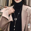 【6日まで1,374円】送料無料 Y字ネックレス トレンド 流行 人気 ラリエットネックレス おしゃれ キラキラ 結婚式アクセサリー 大人上品 プレゼント ホワ...