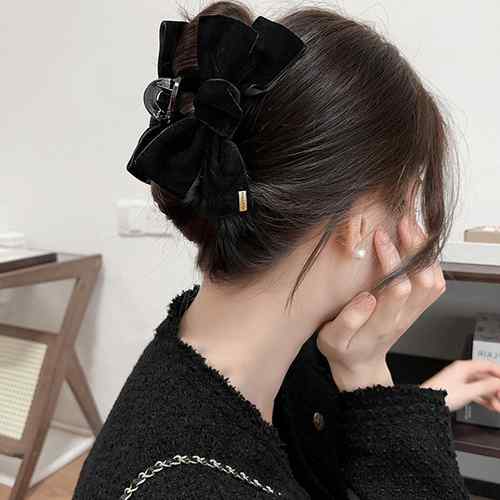 送料無料 ヘアアクセサリー お洒落 リボン ベルベット シンプル ハーフアップ ヘアクリップ レディース 女性 髪留め おしゃれ 髪飾り 大人気 大人っぽい可愛い 簡単ヘアアレンジ