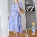 【FashionSALE50%OFF】マタニティワンピース 体型カバーワンピ無地妊婦妊娠ワンピ 着やせ 妊婦服春夏 可愛いマタニティ服【メール便送料無料】