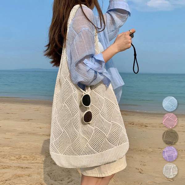 【26日23時日までP5倍】【クーポン利用で2,613円】送料無料 おしゃれ ネットバッグ レディース メッシュバッグ 大容量鞄 無地 マザーズバッグ 折り畳み 網バッグ 軽量 エコバッグ ビーチバッグ可愛い 持ち運び バッグ 肩掛けカバン 大人