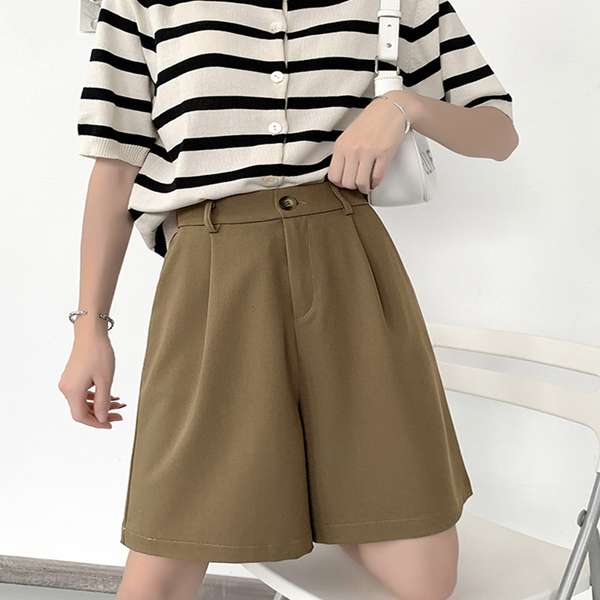 【5日23時まで2,396円】送料無料 ハーフパンツ ハイウエスト ショートワイドパンツ 通勤通学ボトムス 大人オフィス おしゃれ 薄手スラックス短パン 膝上丈 無地イージーパンツ スーツショーパン黒 着やせ 半ズボン