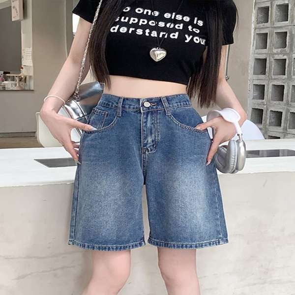 【5日23時まで3,665円】送料無料 レディース ワイドシルエット ボトムス 短パン 体型カバー 着やせ 半ズボン 大人カジュアル ハーフパンツ ロールアップ デニムサマーパンツ ウォッシュ加工夏服 韓国風 ジーパン夏