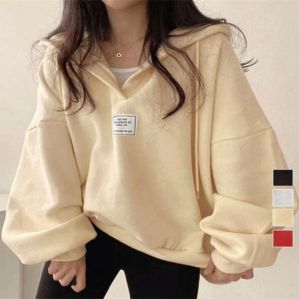 【21日23時まで2,998円】送料無料 レディース ゆったり BF風フーディー ボリューム袖 トレーナー ビッグシルエット スウェット カジュアル ロゴトップス 無地BIGパーカー 体型カバートップス フードスウェット秋