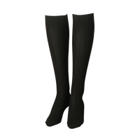 ボンボラン Bonvolant 段階圧縮ハイソックス2足組(黒色)