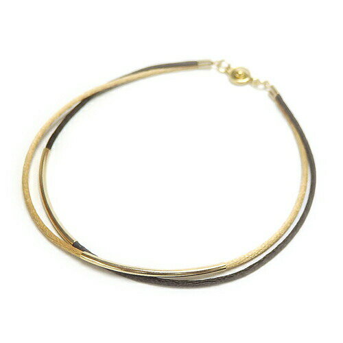 サテンコード 2連 パイプ アンクレット シルバーカラー ゴールドカラー ボタン金具 ニューホック クリスマス ギフトに プレゼントに