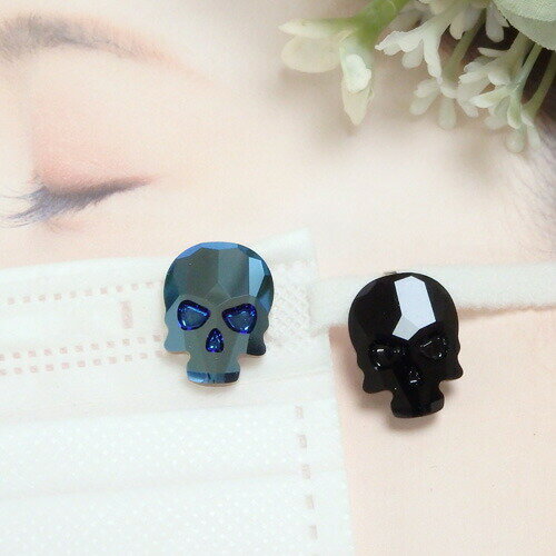 メール便 マスクチャーム ドクロ スカル 骸骨 スワロフスキー マスクピアス マスクアクセサリー ゴスロリ かっこいい ギフトに プレゼントに termhall...