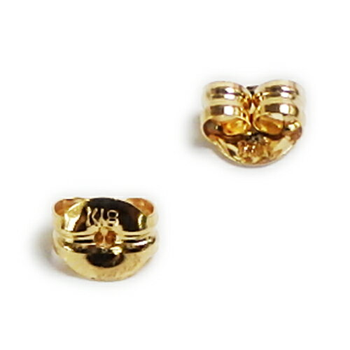 ピアスキャッチ K18 YG 1ペア MLS 18金 イエローゴールド 軸の太さ 約0.7〜0.8mmポスト用 金具