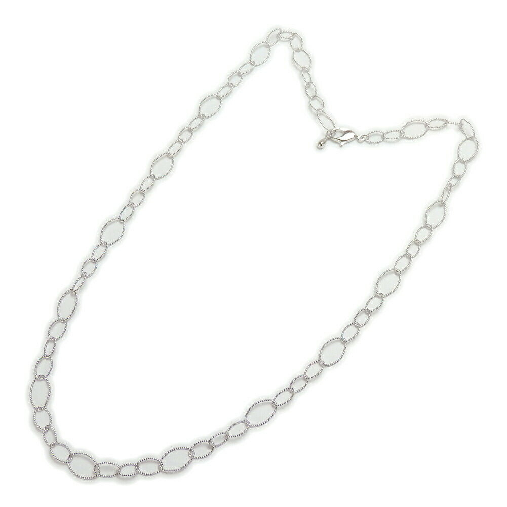 【ギフトケース付き】 シルバーチェーン ネックレス オーバル バブルチェーン 銀 銀色 シンプル モコモ..