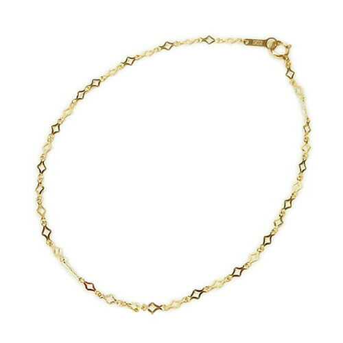 ショップループのアンクレット K10 ゴールド チェーン ひし形 スパークル 10金 イエローゴールド ダイヤ形 ギフト ギフトケース｜アングル2