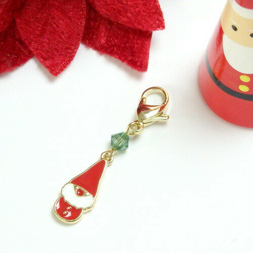 メール便 マスクチャーム クリスマスツリー 小さな サンタクロース マスクピアス マスクジュエリー スワロフスキー クリスマス ギフトに プレゼントに