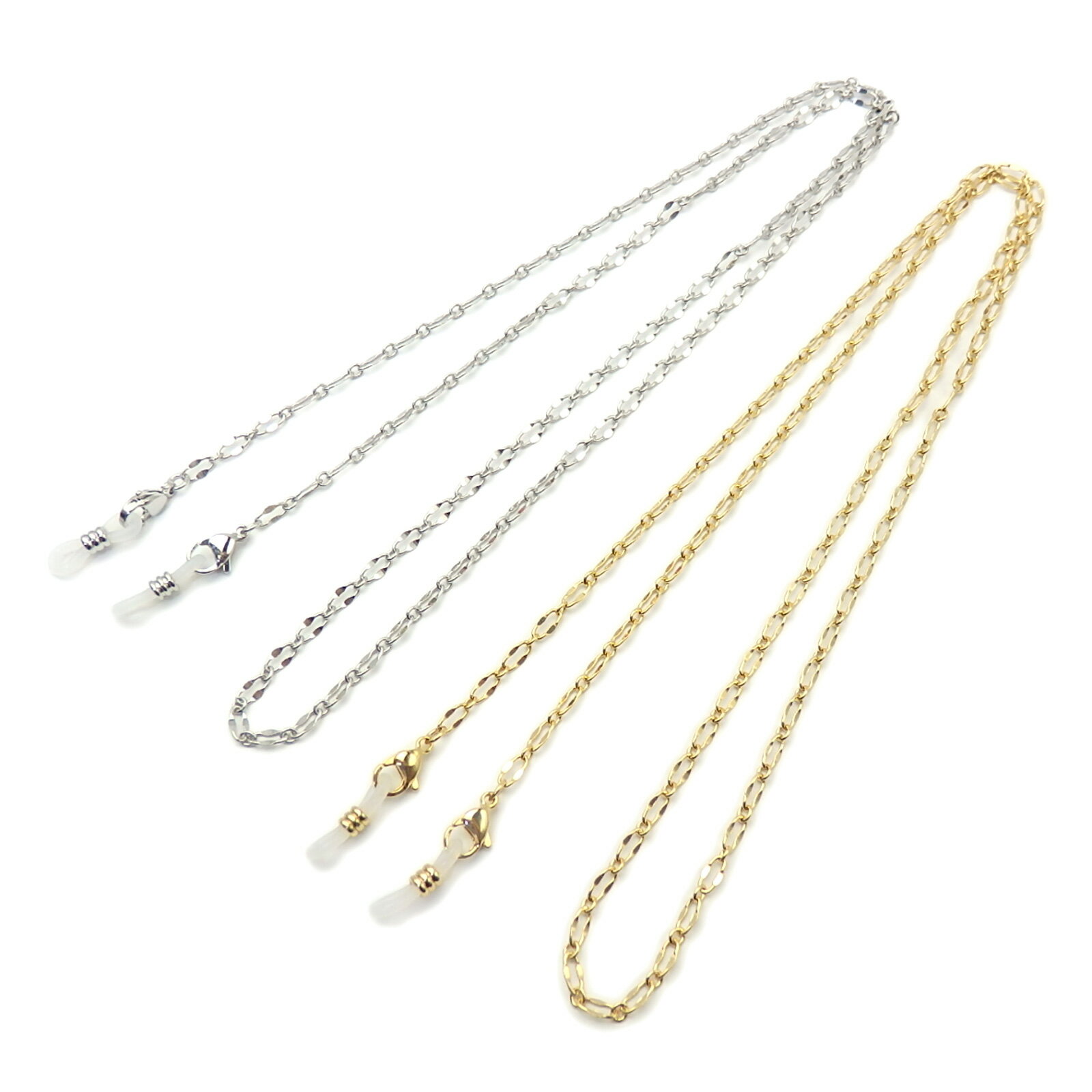 Chains - メール便 ネックレスになる メガネチェーン キラキラフィガロ チェーン めがねチェーン 眼鏡チェーン 金 銀 マスクチェーン バレンタイン ギフトに プレゼントに