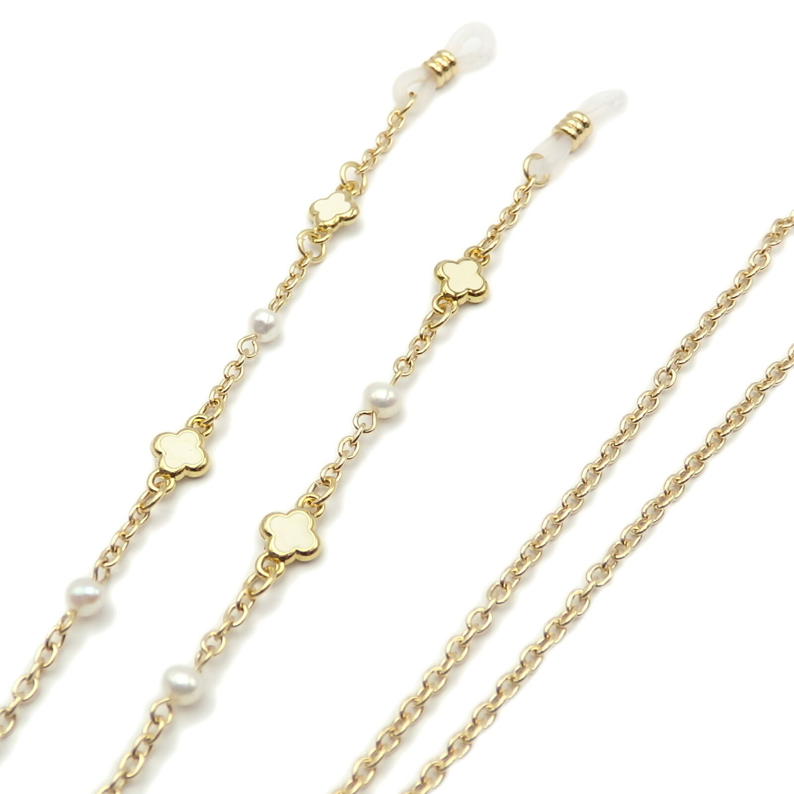 其它 - メール便 メガネチェーン リバイバル セレブフラワー パール ホワイト 花 淡水真珠 グラスコード 淡水パール 母の日 ギフトに プレゼントに