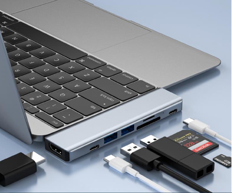 USB Type-C hbLOXe[V GCX[X hbN g@\ ptH[}X ֗ RpNg |[^u fUC V[X X}[g@ghbN 7-in-1 Hub nu